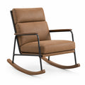 Fauteuil à bascule moderne brun, noir et noyer, 70 x 95 x 100 cm