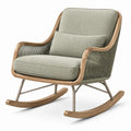 Fauteuil à bascule contemporain 75 x 95 x 100 cm vert sauge, marron clair et taupe