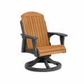 Fauteuil Adirondack pivotant en bois et résine brun et noir, 75 x 85 x 100 cm