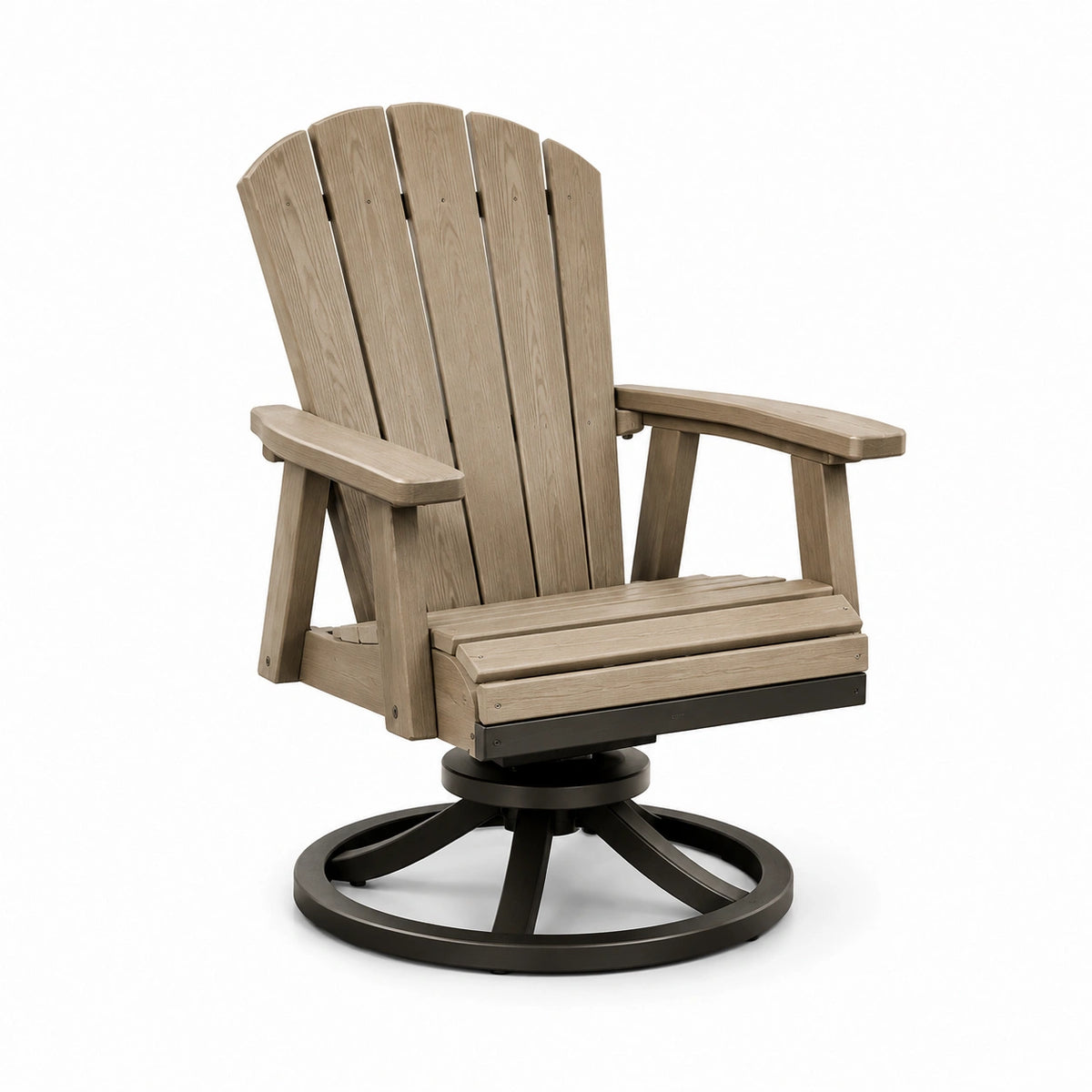 Fauteuil Adirondack pivotant beige et noir, 84 x 86 x 102 cm